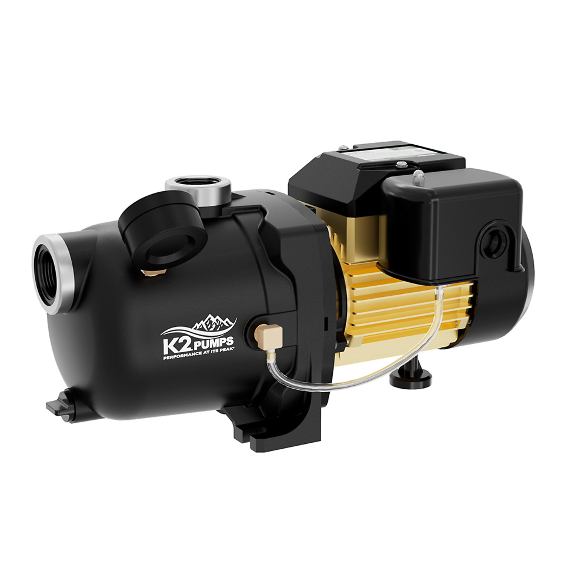 K2 3/4 HP Thermoplastic Shallow Well Jet Pump, Max. Flow 552 GPH, Port Size 1 in, Model# WPS07503K